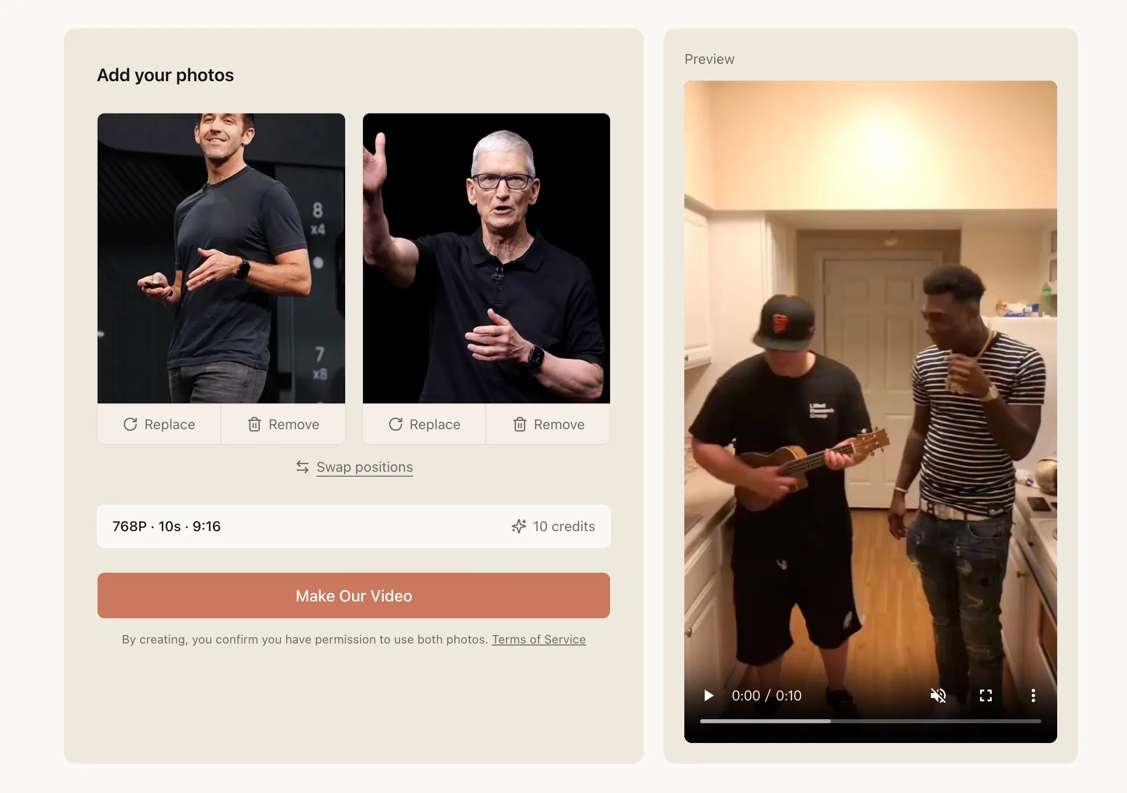 Two photos uploaded to the Fredo Bang Oouuh generator